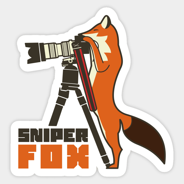 Sniper Fox Sticker by Johnitees